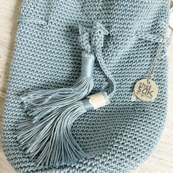 The Sak Arctic Blue Crochet Craze Drawstring Bag - Picture 2 of 8